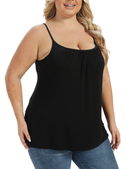 Vislivin Women'S Summer Camisole with Built-In Bra Pads, Seamless Sleeveless Design Featuring Adjustable Thin Straps, Soft And Loose Fit for Comfortable Daily Wear at Home, Available in Plus Size 4XL