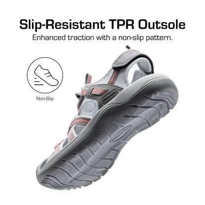 Women's Hiking Sandals Adventurous Summer Sports Shoes Outdoor Quick-Dry Comfortable Protective Toe Cap Supportive & Slip-Resistant Adjustable Fit Sandals Women Ladies