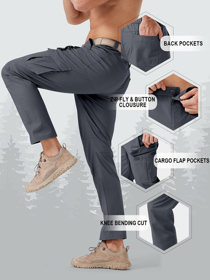 31' Men's Work Pants Cargo Pants Loose Casual Multi Pockets Outdoor Pants Color Block Straight Leg Cargo Pants with 8 Pockets