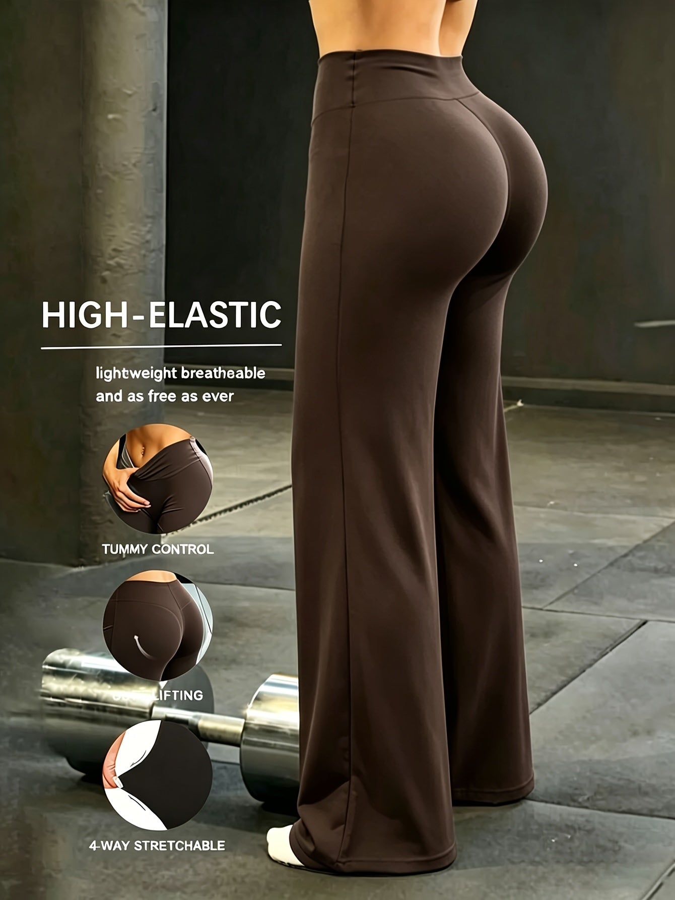 Women'S High-Waist Wide-Leg Pants, Summer Quick-Dry Pants, Casual Sports Long Pants With Elastic Waistband, Loose-Fit Solid Color, Spring/Summer New Arrival Women'S Casual French-Style Comfortable And Fashionable