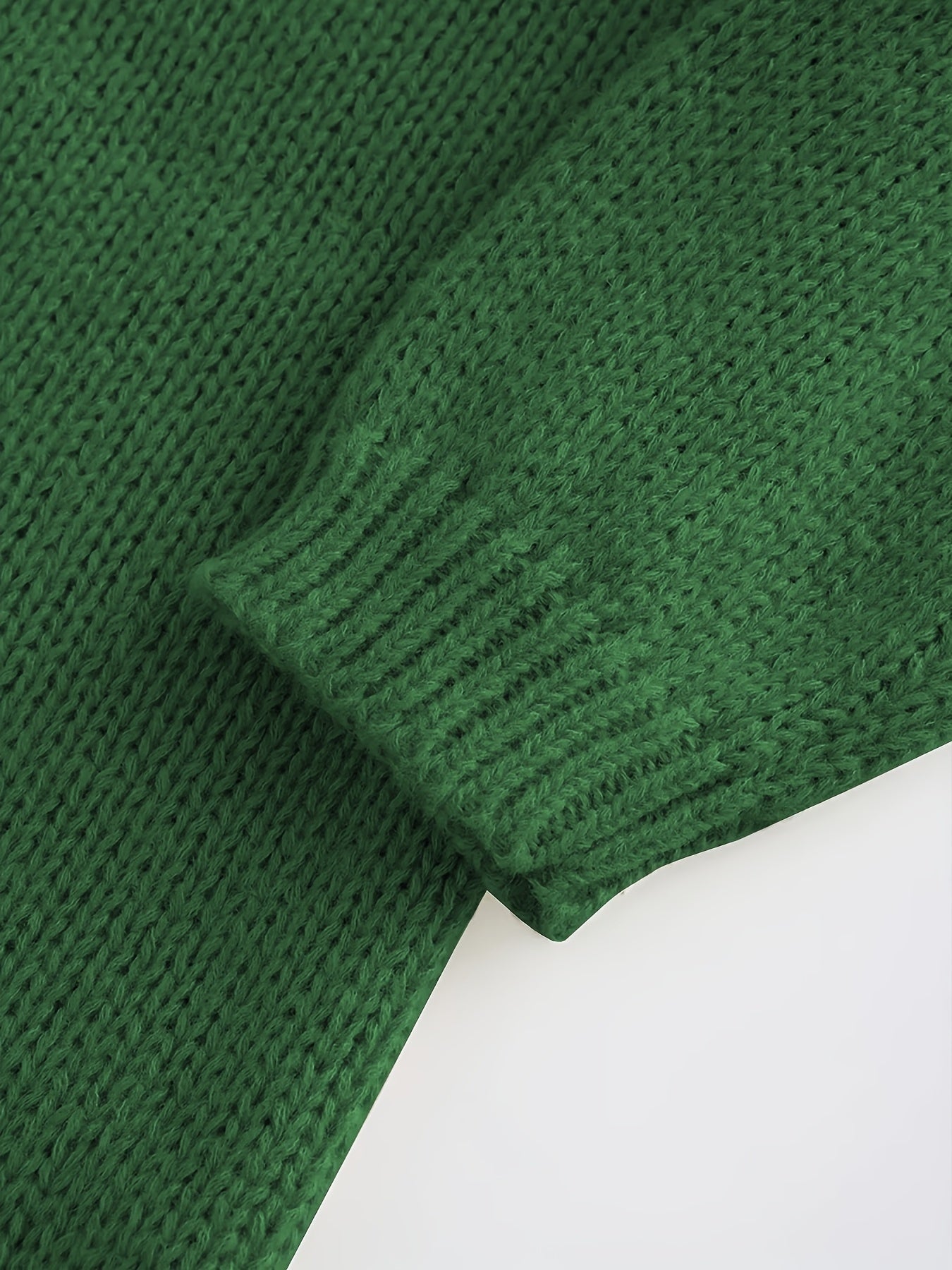 Plus Size - Plus Size Elegant Cuff Lapel Sweater-Soft Fabric, Simple Three-dimensional Color Design, Ideal For Autumn And Winter Casual Wear, Women'S Long Sleeve Sweater, Elegant Style