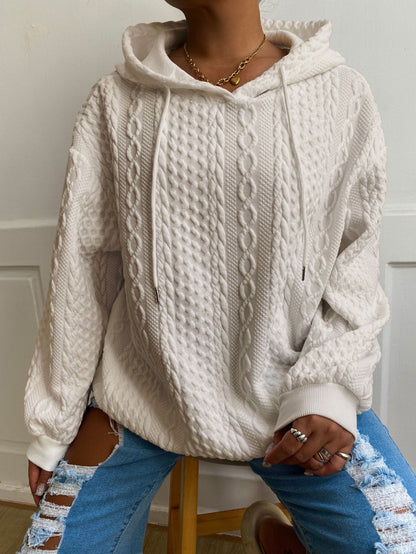2025 Fall/Winter Hot! American Solid Color Cable Hoodie for Women, Loose Retro Top, Lazy Style, Versatile for Streetwear And Daily Wear