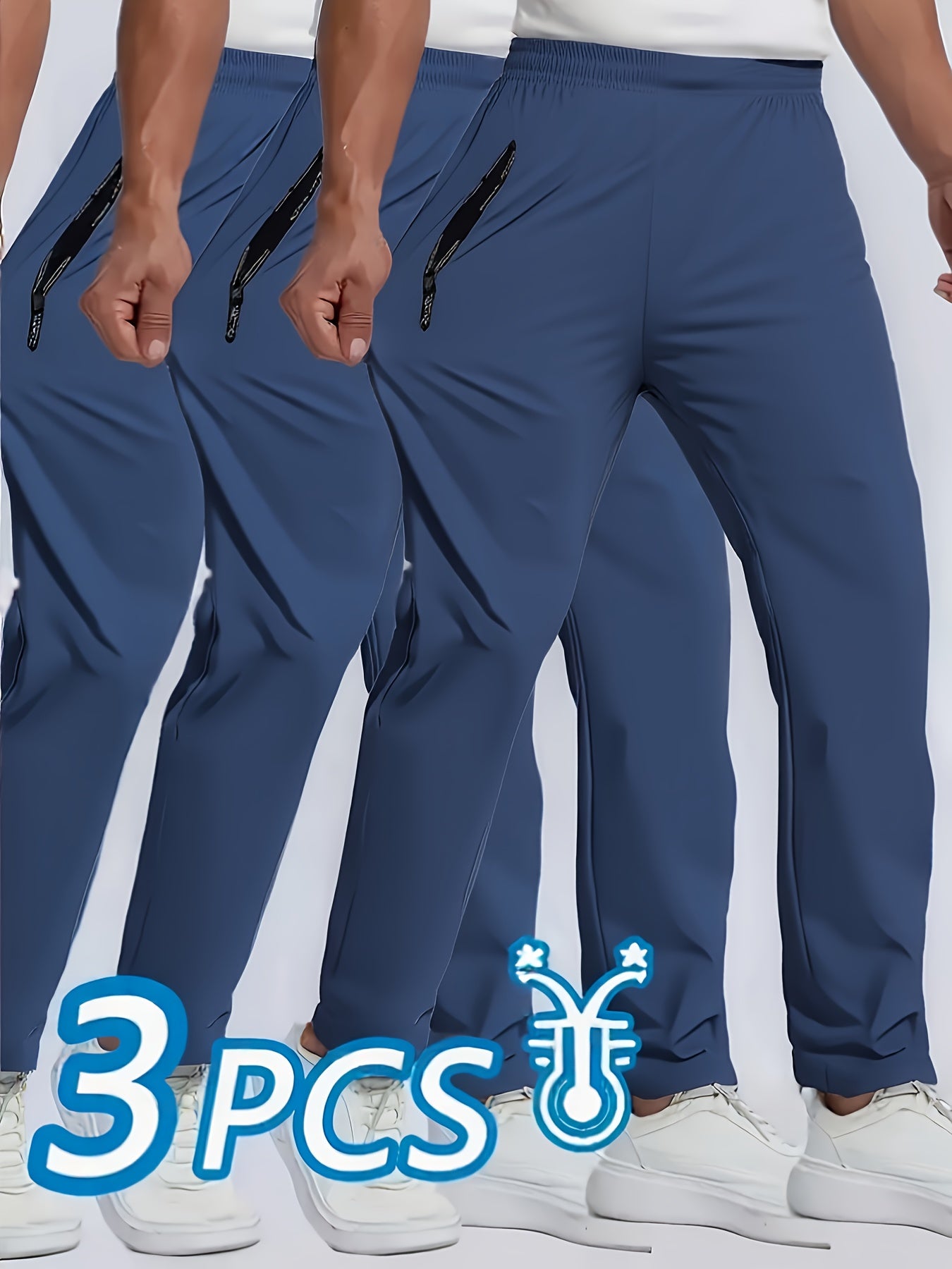Summer Men'S 3pcs Multi-color Pants, Lightweight, Stretchy, Quick-drying Design, Suitable For Running, Rock Climbing, And Outdoor Activities, Cool, Breathable, Sporty, And Fashionable Style.