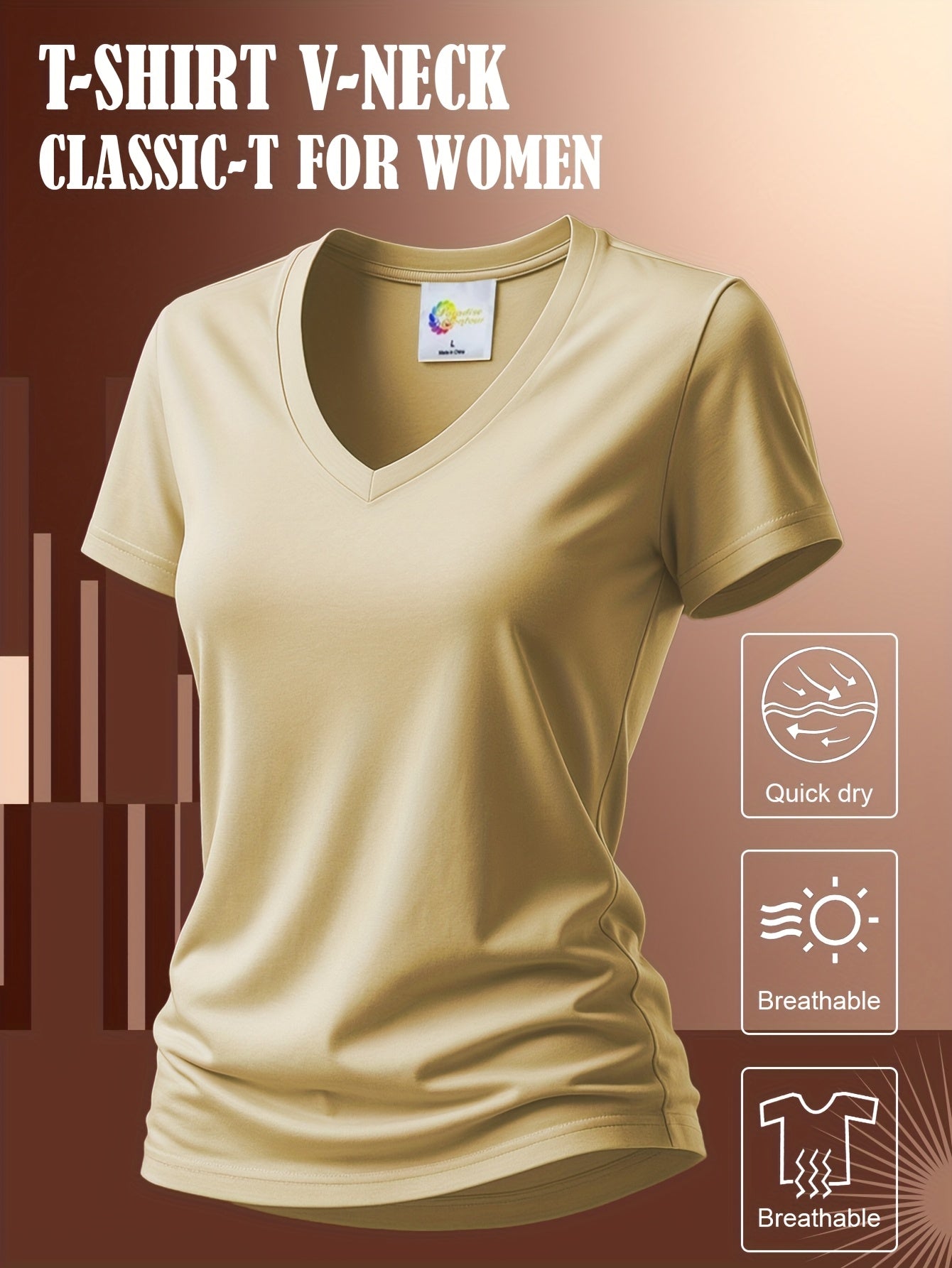 Women'S Soft V-Neck Sports T-Shirt, Cool And Breathable, - Quick-Dry Fabric, Designed for Outdoor Workouts, Comfortable And Versatile Fitness Wear Suitable for Everyday Exercise