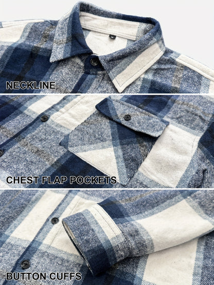 This Unisex, Retro-style Casual Shirt Features A Classic Plaid Design And A Minimalist Aesthetic. The Collared Design Makes It Suitable For Year-round Wear, And The Loose, Comfortable Fit Caters To Various Styling Needs. A Small Gift Is Included.