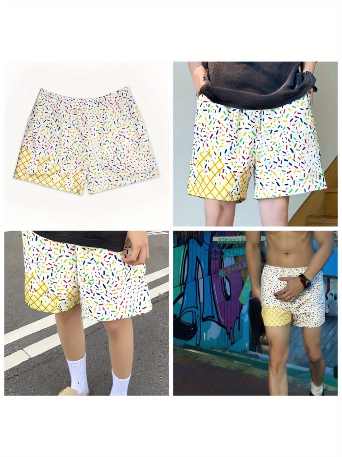 Baseball Ice Cream Teen Shorts Teenager'S Paisley Graphic Shorts Sports Basketball Headscarf Shorts Running Street Y2K Side Pull Belt for Outdoor, for Teenager, For Teenager