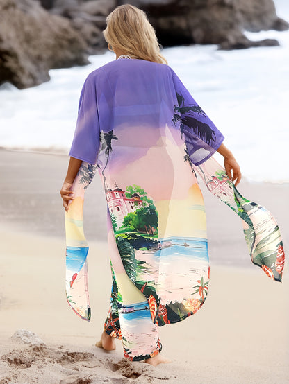 Women's casual sportswear shirt two-piece set, holiday printed casual set