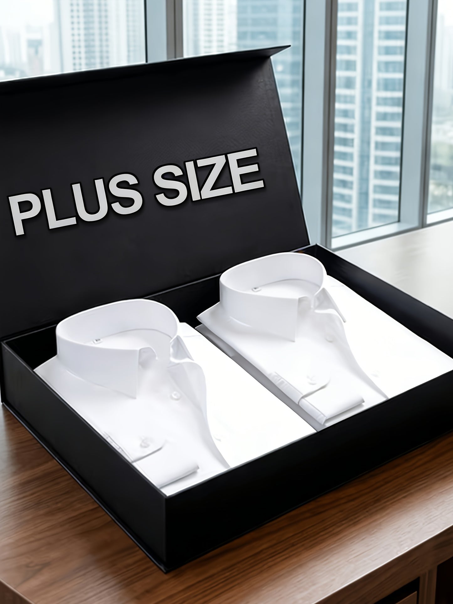 2pcs Set Of Men'S Plus-size Long-sleeve Shirts, 2XL To 6XL Size Shirts For Chubby Men, Versatile Plus-size Shirts For Daily Commuting, Summer Cool Shirts, Easy-care Wrinkle-resistant Plus-size Business Shirts, Gifts For Family