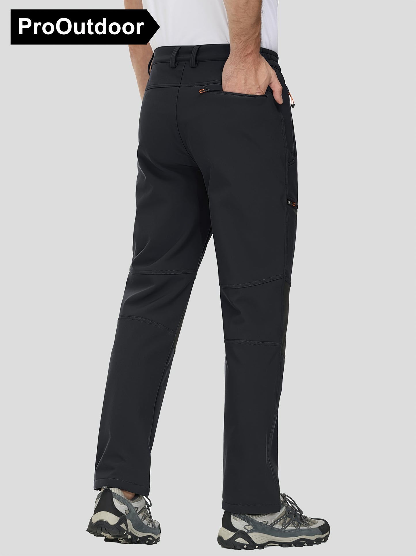 Men's Winter Fleece Pants Outdoor Softshell Pants Thickened Warm Lined Camping Fishing Trekking Hiking Pants Casual Trousers