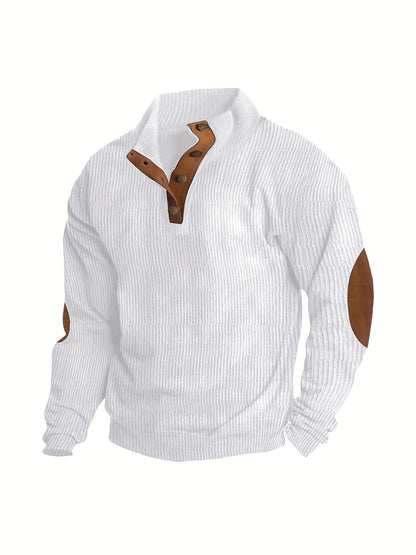 Men'S Autumn And Winter Outdoor Loose Jacket, Corduroy Casual Stand Up Collar, Long Sleeved Button Hoodie, Men'S