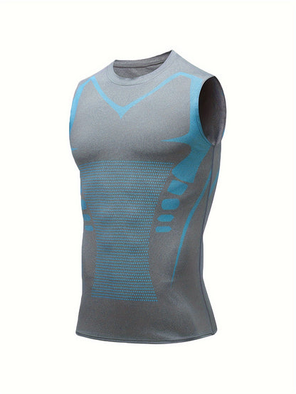 Set of 3 Men'S Athletic Compression Tank Tops, Sleeveless Shirts for Basketball, American-Style Training Vests Designed for Moisture-Wicking And Quick-Drying, Ideal for Sports And Outdoor Activities