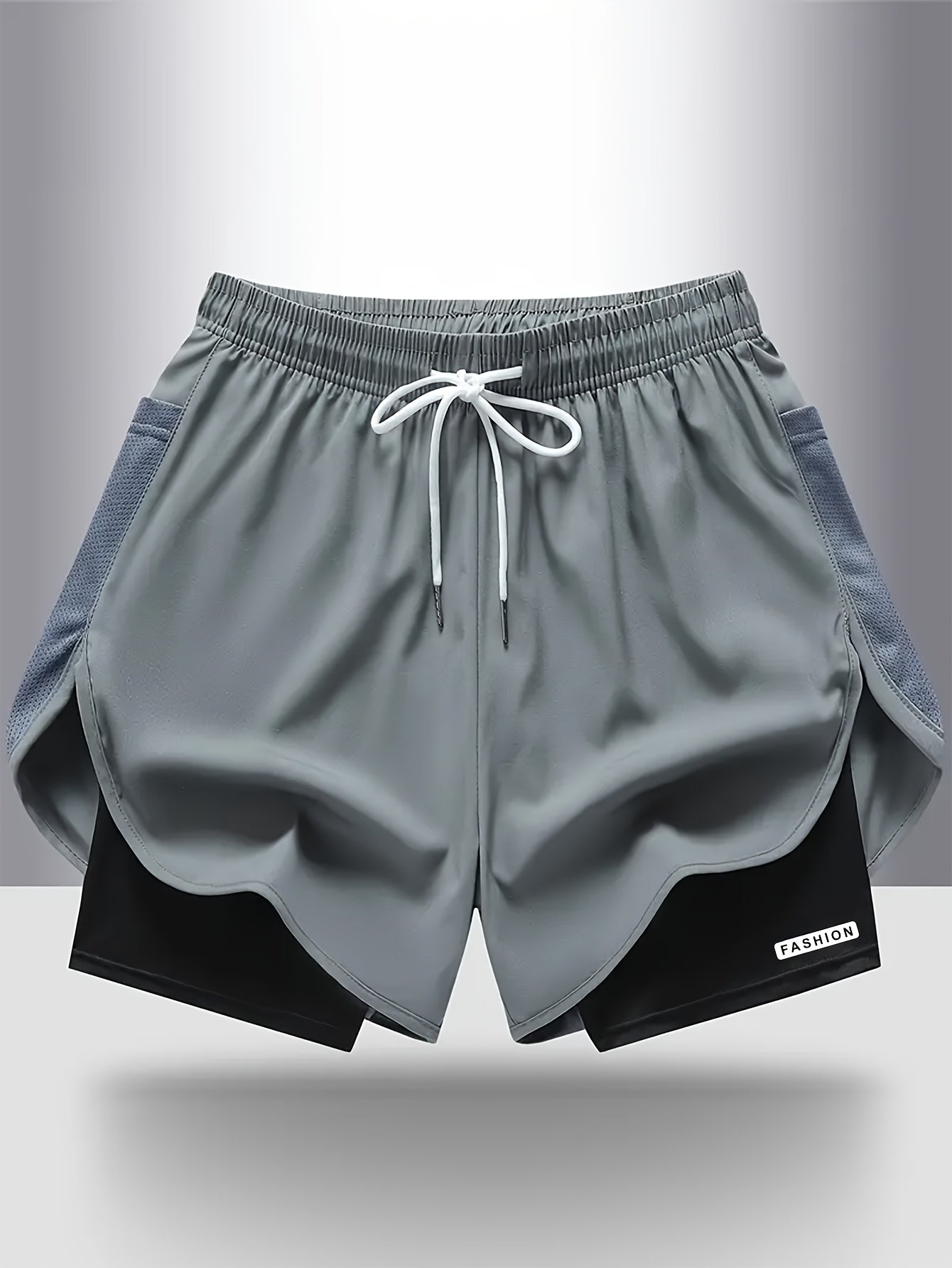 4pcs Summer Women's Casual Sports Shorts, Featuring A Two-piece Layering Design with Letters Suitable for Running And Casual Fitness, Come In Black, Gray, Green And