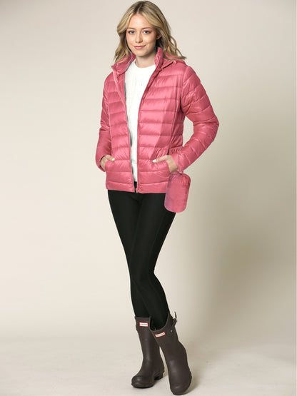 Women's Ultra Light Weight Packable Down Jacket with Removable Hood