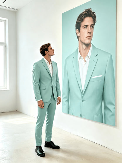 Men's Suits for Men, Trajes Para Hombres Elegantes - Solid Color Serge Blazer Pants Set, Slim Fit Modern Men's 2pcs Suit for Business, Formal & Graduation Events