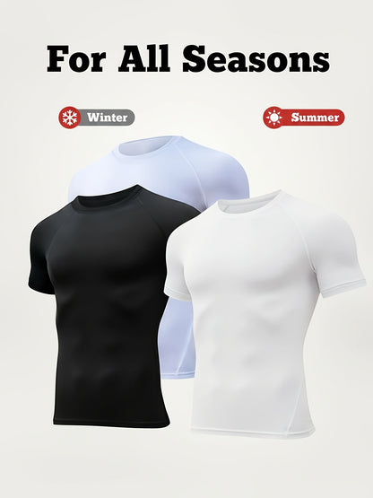 Kinglaman 5-Pack Workout Compression Shirts for Men Long/Short Sleeve Rash Guard Athletic Undershirts Sports Gear T-Shirts 2026 Valentine's Day Gifts