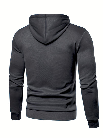 Men's Polka Dot Printed Hooded Jacket, Hooded Jacket with Zippers and Pockets, Men's Winter and Autumn Casual and Sporty Fashion