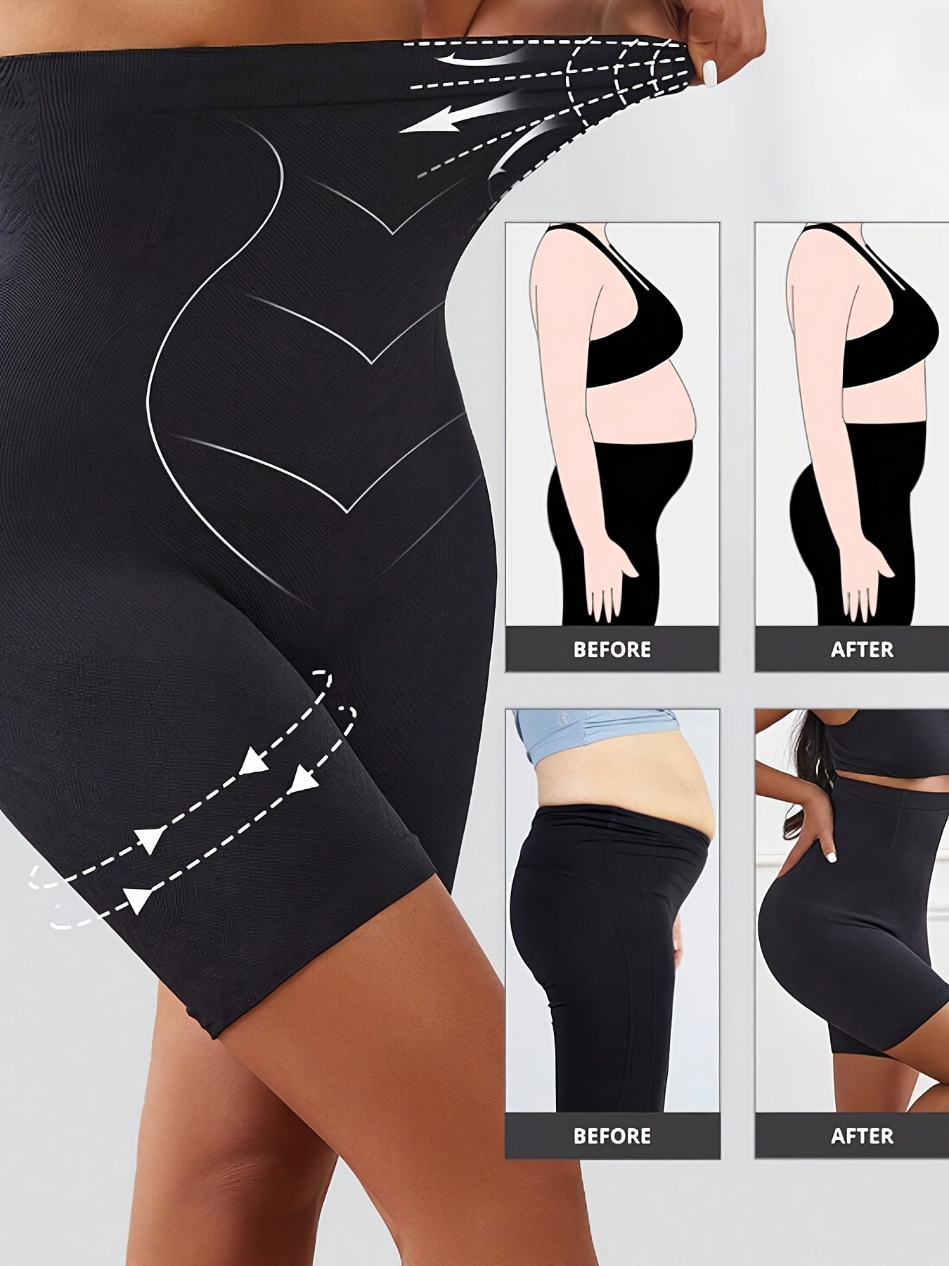 Plus Size Women'S Shaping Leggings Shaping Tummy-Control Shorts Shaping Underwear Leggings Plus Size Women'S Underwear