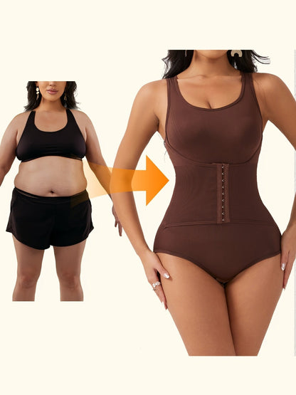 Women's Targeted Control Shapewear Bodysuit - Butt Lift Body Smoothing, Apricot
