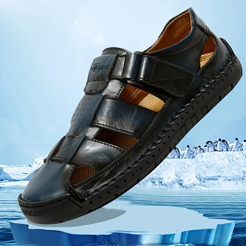 [Breathable Beach Shoes] 2024 Summer New Men's Microfiber Breathable Beach Shoes Bao Toe Sandals Wear-Resistant Anti-Slip Shoes