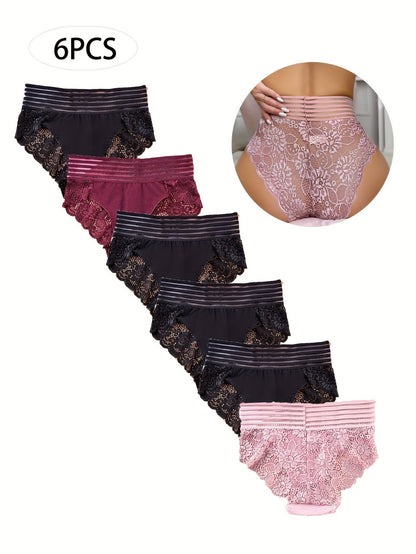 Women's 6-Pack Mid-Rise Briefs - Lace Everyday Comfort