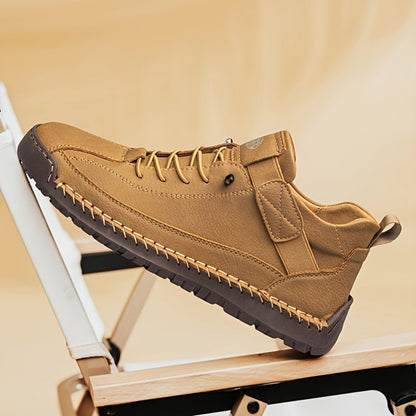 Men's High-Top Casual Ankle Boots - Elastic Closure and Rubber Sole
