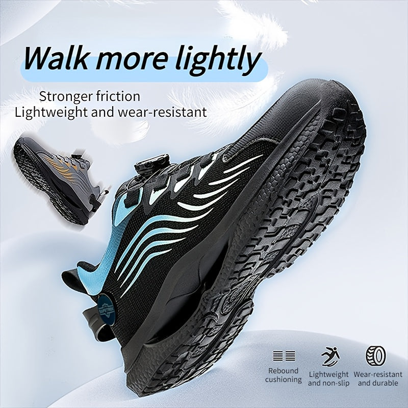 SAFETREK Men's Safety Shoes - Featuring A Rotating Buckle Design, Built-in Steel Toe Cap And Kevlar Midsole, Impact And Puncture Resistance, Wear-resistant And Non-slip Outsole, Suitable for Various Work Environments And All Seasons.