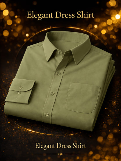 Men's Regular Fit Casual Button Shirts Long Sleeve Stretch Breathable Wrinkle Resistant Solid Work Weekend Wear