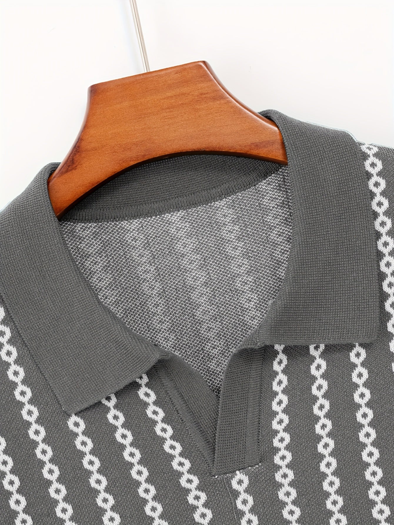 Men's Knitted Polo Top Business Leading Short Sleeve Golf Casual Polo Top