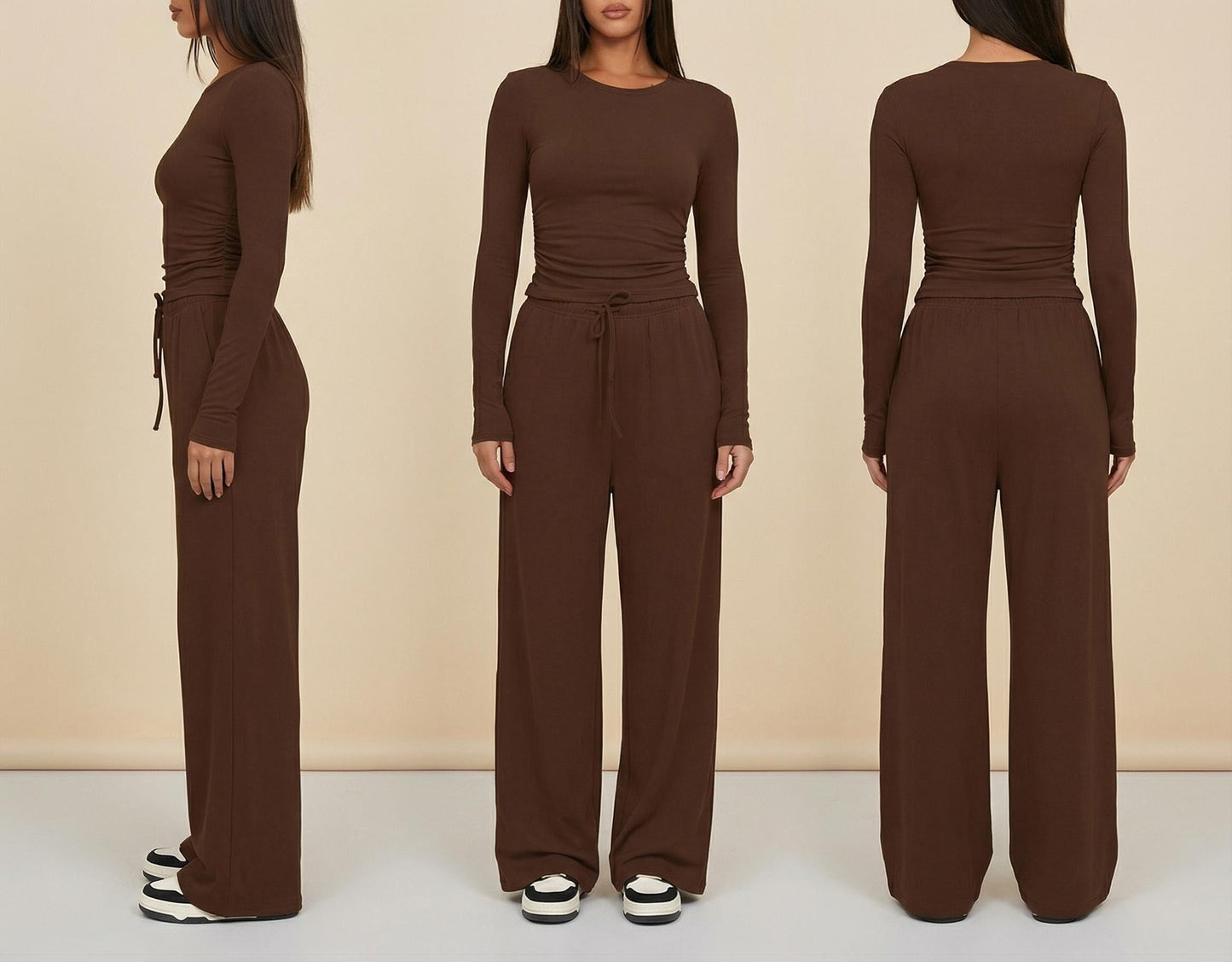 2026 [Elegant Direction]Relaxed And Sophisticated Fashion Casual Outfit, Pants + Fitted Long Sleeves