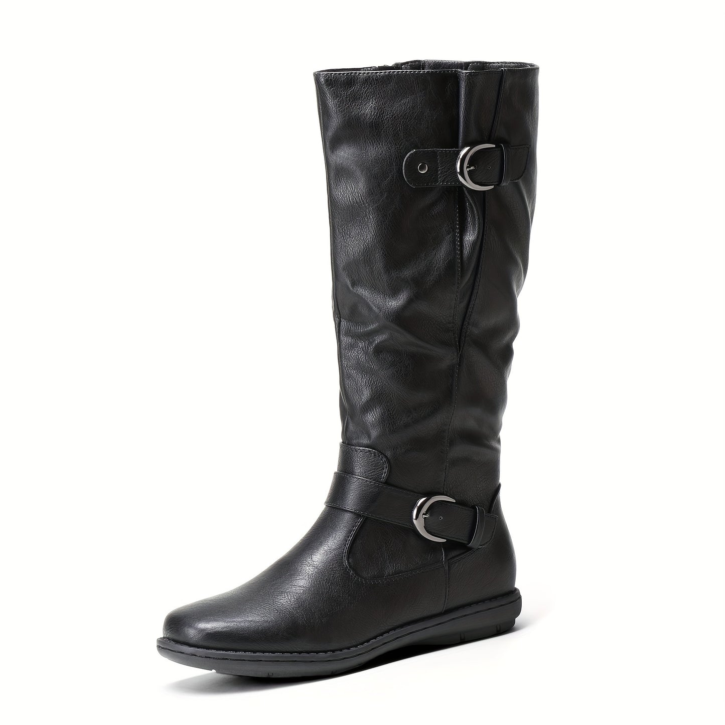 Women's Wide Calf Knee High Boots, Fashion Faux Fur-Lined Autumn Boots Winter Boots DurableComfortable Versatile Style Knee Length Women's Boots, Women Shoes