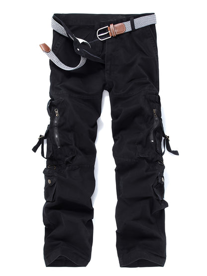 100% Cotton Men's Casual Cargo Pants, Breathable Comfy Outdoor Trouser with Multi Pockets for Outdoor Hiking Trekking Traveling Camping