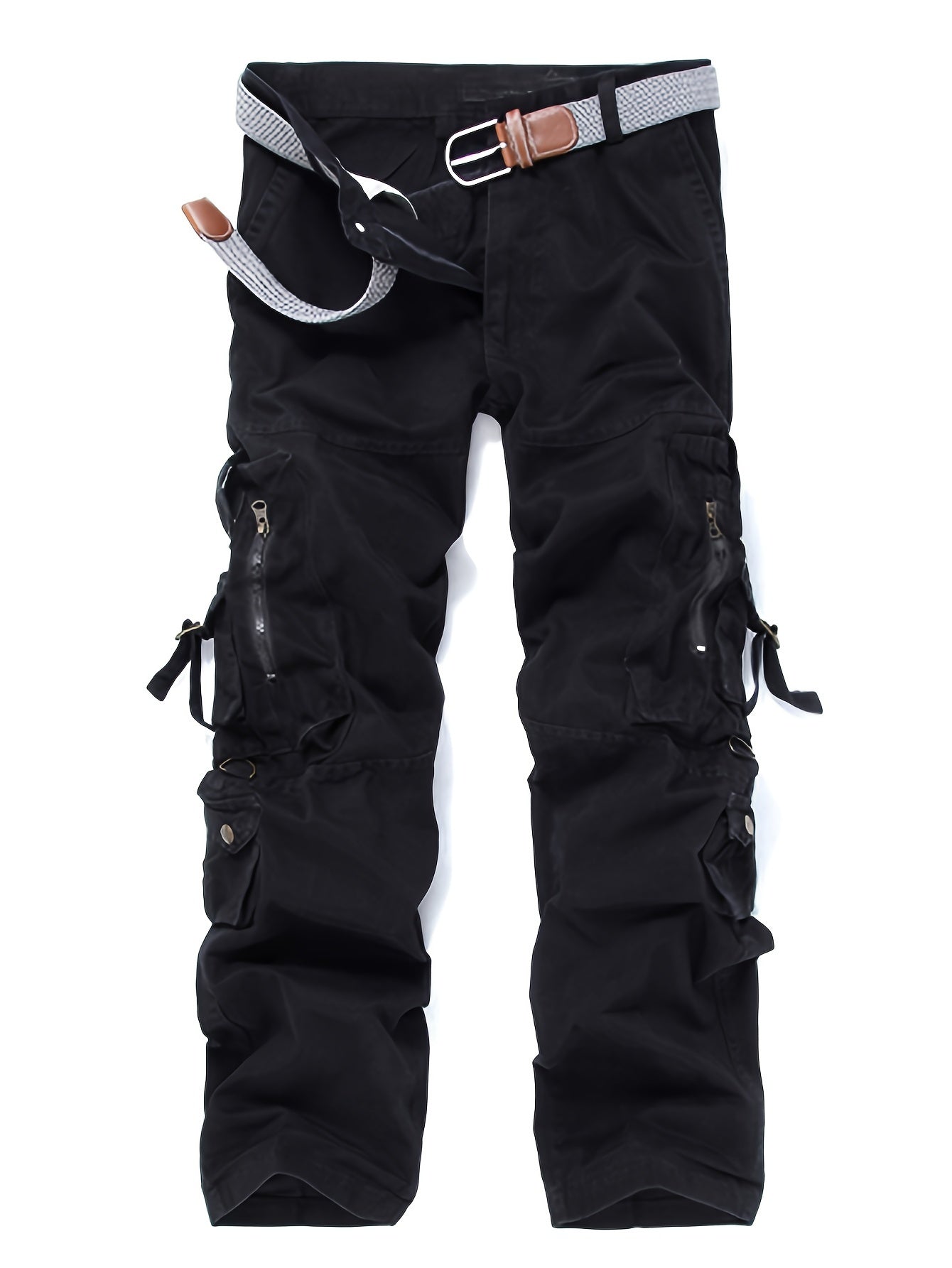 100% Cotton Men's Casual Cargo Pants, Breathable Comfy Outdoor Trouser with Multi Pockets for Outdoor Hiking Trekking Traveling Camping