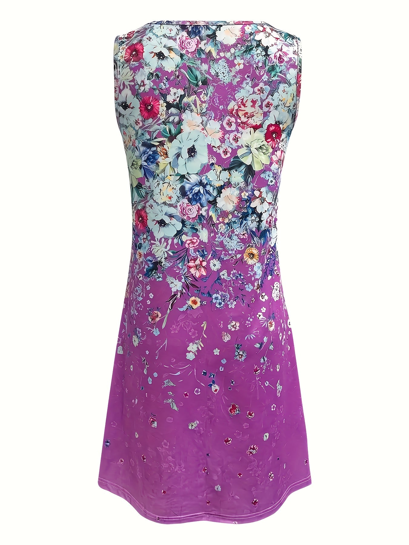[Floral Midi Dress] SINHOON Women's Floral Print A-Line Dress - V Neck Sleeveless Midi Dress With Flowy And Tummy Control, Summer Vacation Dress