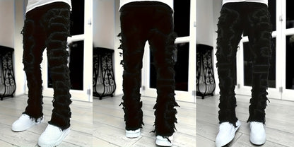 Men's Slim Fit Jeans - Classic Wash Distressed Streetwear 555173