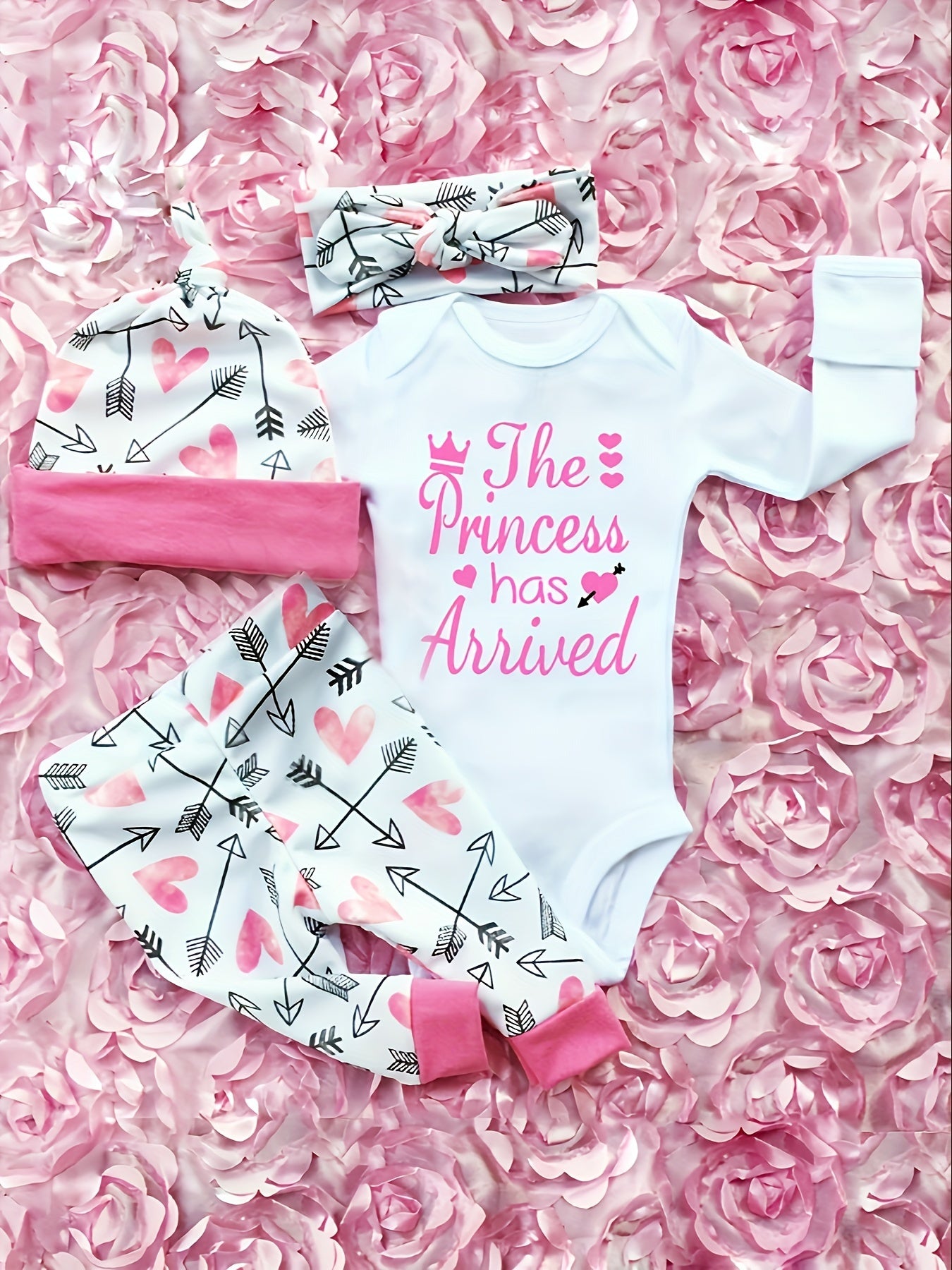 Newborn Infant Baby Girls Romper Jumpsuit Bodysuit Headband Clothes Outfits Set, for Outdoor