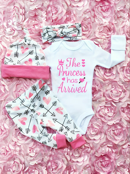 Newborn Infant Baby Girls Romper Jumpsuit Bodysuit Headband Clothes Outfits Set, for Outdoor