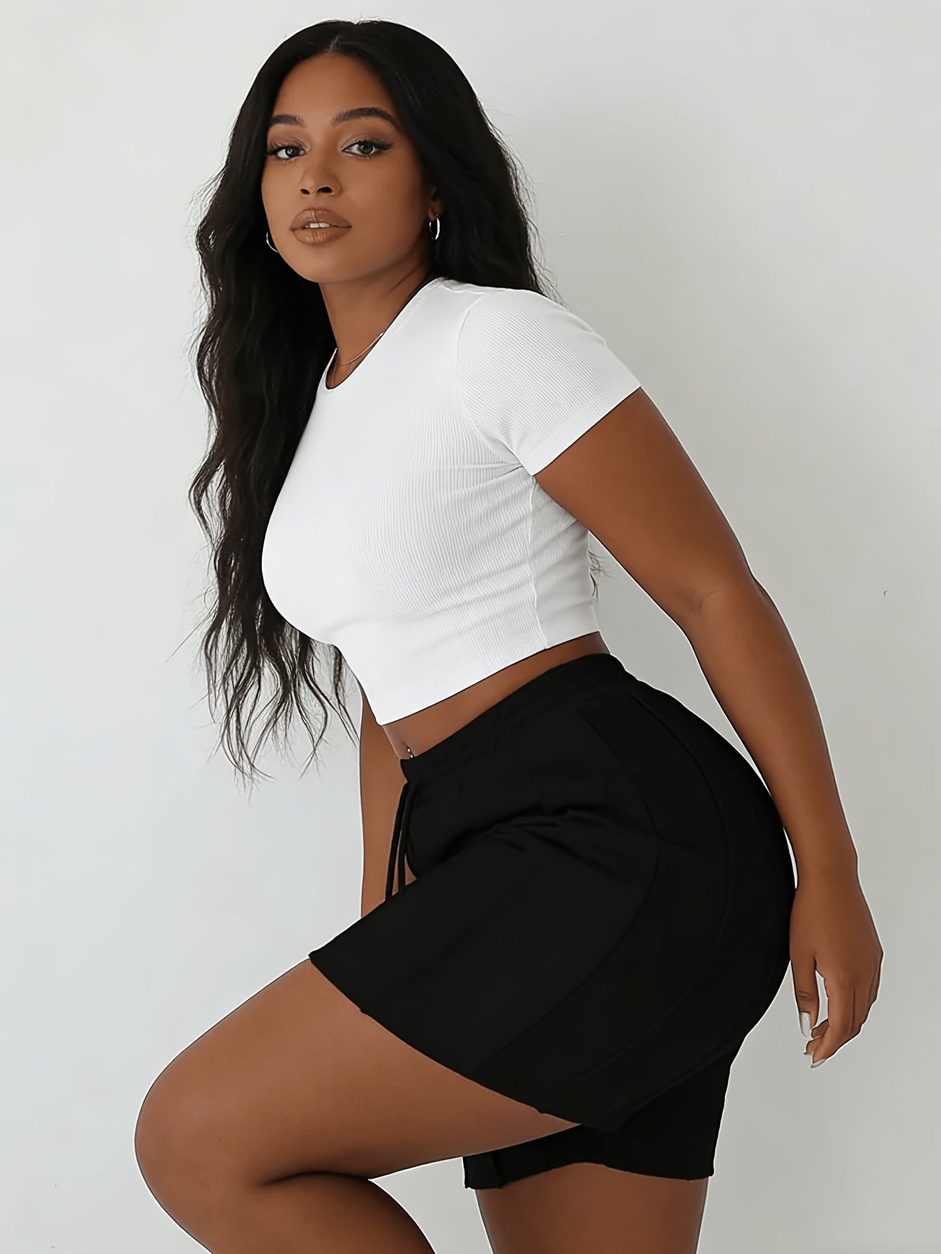 (3pcs)Solid Color Drawstring Sports Shorts with Elastic Waistband And Slant Pockets, Casual Style for Women In Spring/summer/autumn.