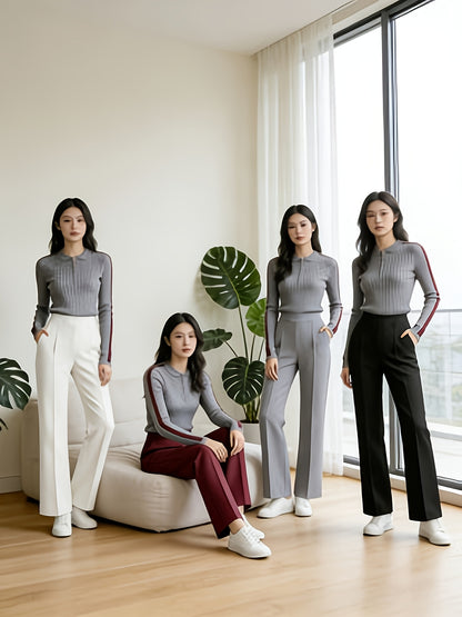 4 Pack, Dress Pants for Women Women'S High Waisted Wide Leg Business Casual Trousers with Pockets, Stretchy Comfortable Work Pants for Office, Commute, Daily Wear, Skin-Friendly Seamless Ladies Straight Leg Pa 4-Way Stretch Women'S Suit Pants