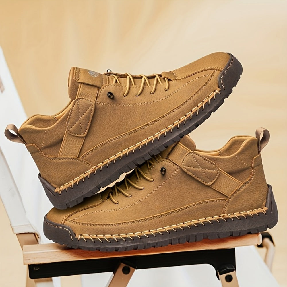 Men's High-Top Casual Ankle Boots - Elastic Closure and Rubber Sole