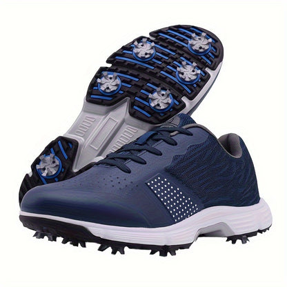 Men's Comfy Golf Shoes Spikes Breathable Outdoor Golf Training Sport Sneakers Non Slip, Spring And Autumn