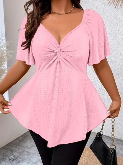 Rose Red V-Neck T-Shirt - product view 12