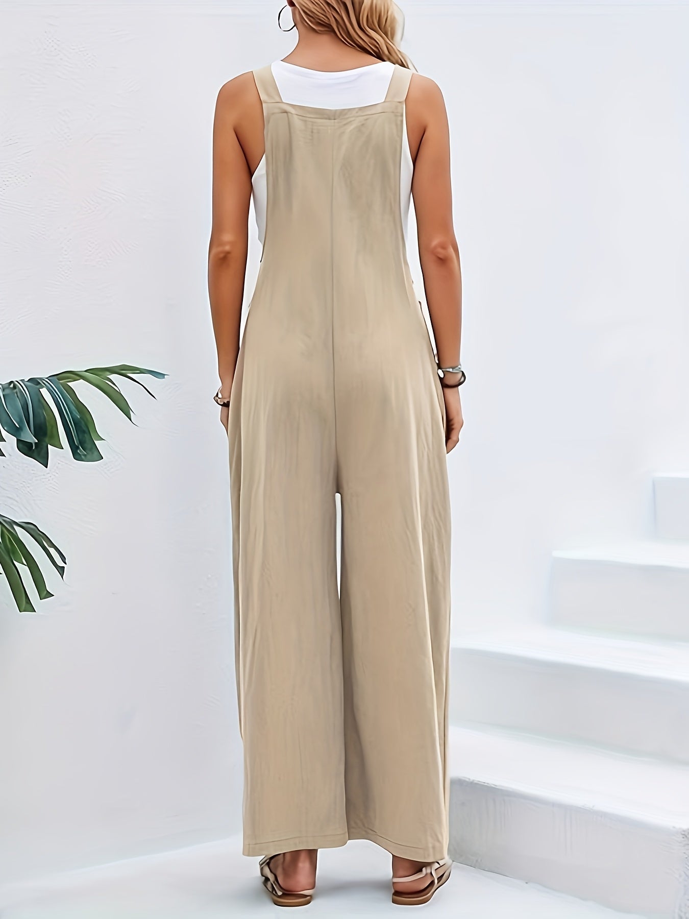 Scacto 2025 Summer Comfortable Women's Casual Loose Clothing Jumpsuit Y2k Fashion Overalls Square Collar Sleeveless