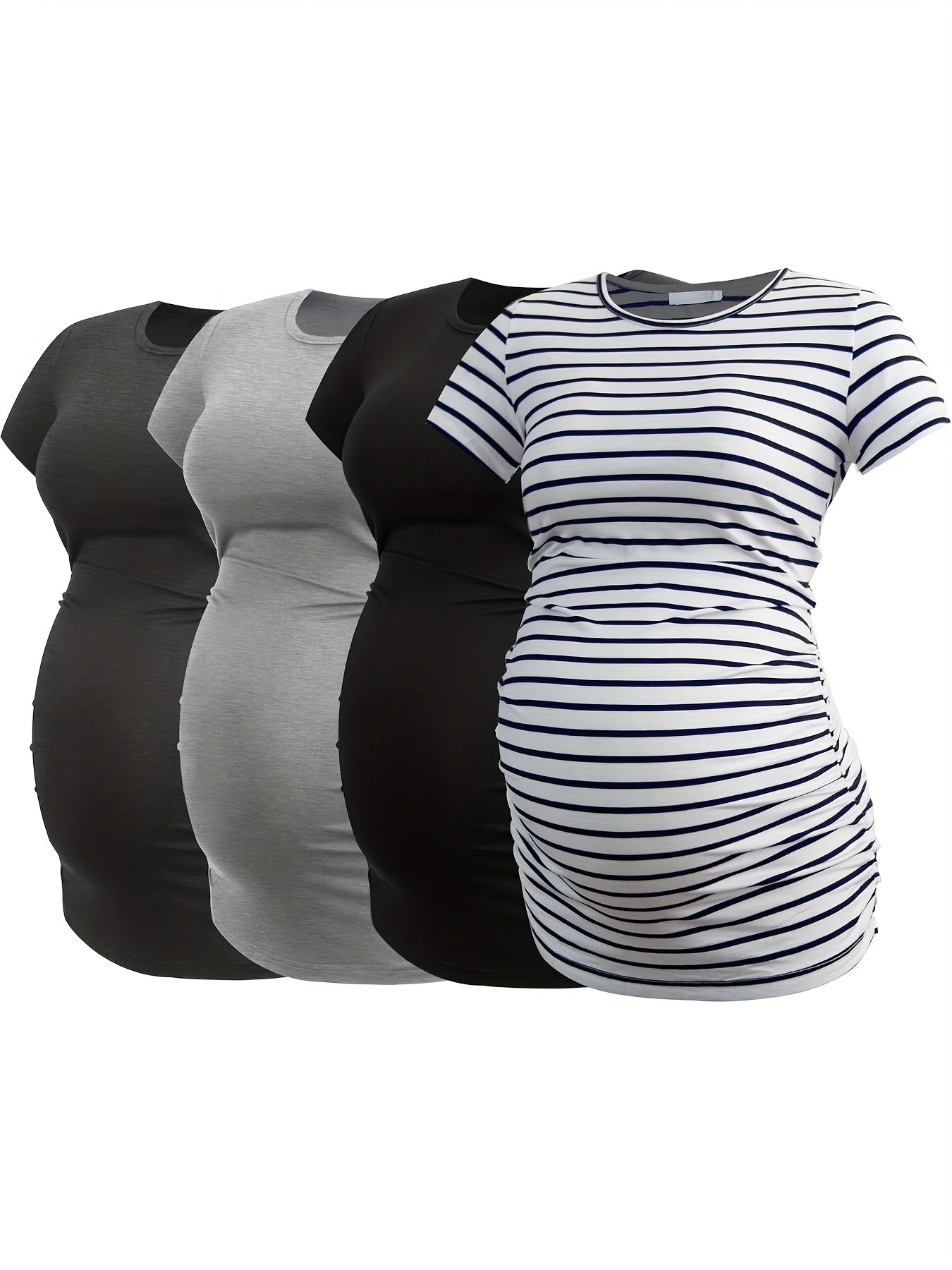 Set of 4 Short Sleeve Maternity Tops for Expecting Mothers