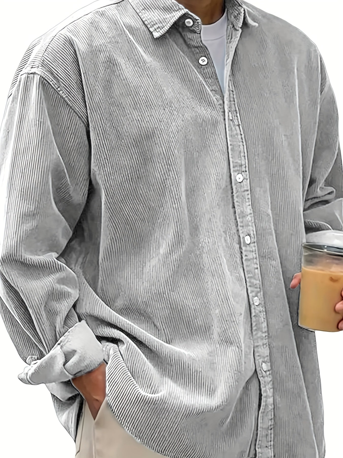 Men's Black Long-Sleeve Shirt - product view 13