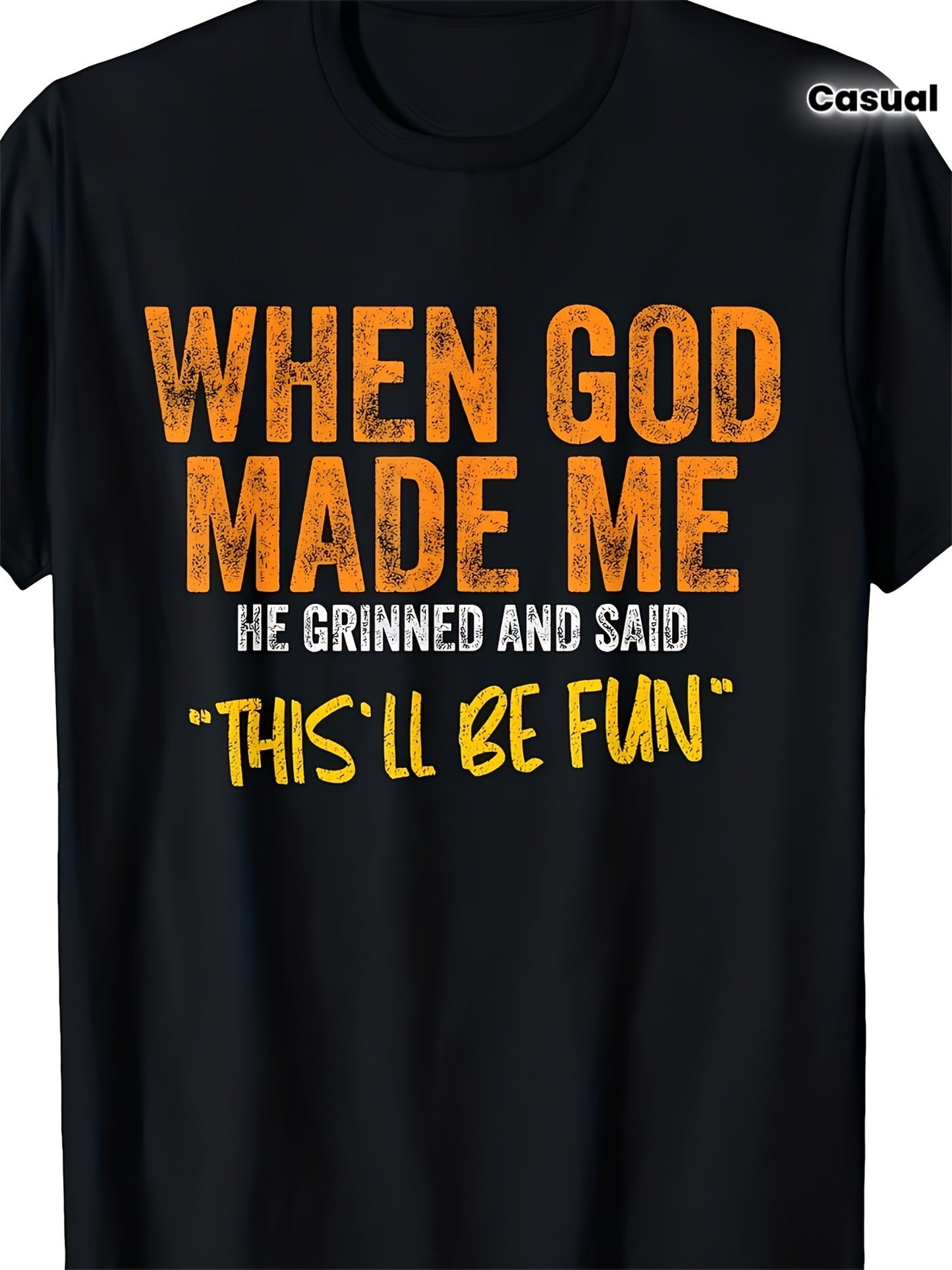 Unisex T-Shirt with a Humorous Slogan "God Made Me Funny" - a 100% Retro Fun Shirt, Perfect for Casual Wear And Birthday Gifts