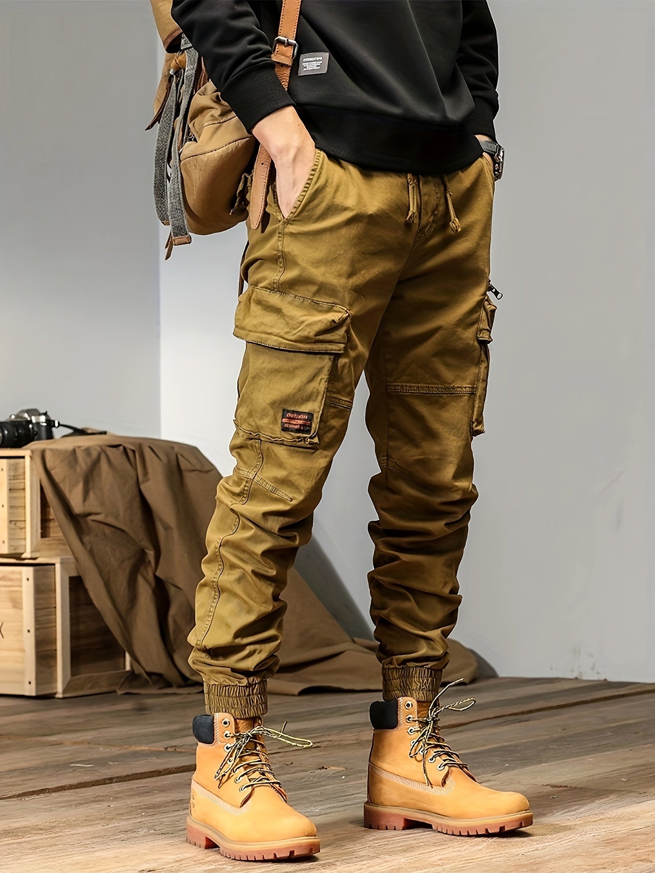 Men'S Utility Trousers, Relaxed Fit Pants, Outdoor Fashion for Men, Stylish And Functional Multi-Pocket Work Trousers