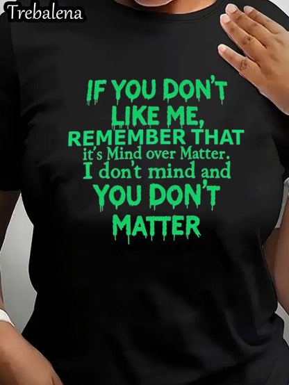 Casual Short-Sleeve T-Shirt for Women Featuring a Green Text Design on a Black Background, Perfect for Summer And Spring. Ideal for Occasions Like Mother'S Day, Anniversaries, Or June 10Th