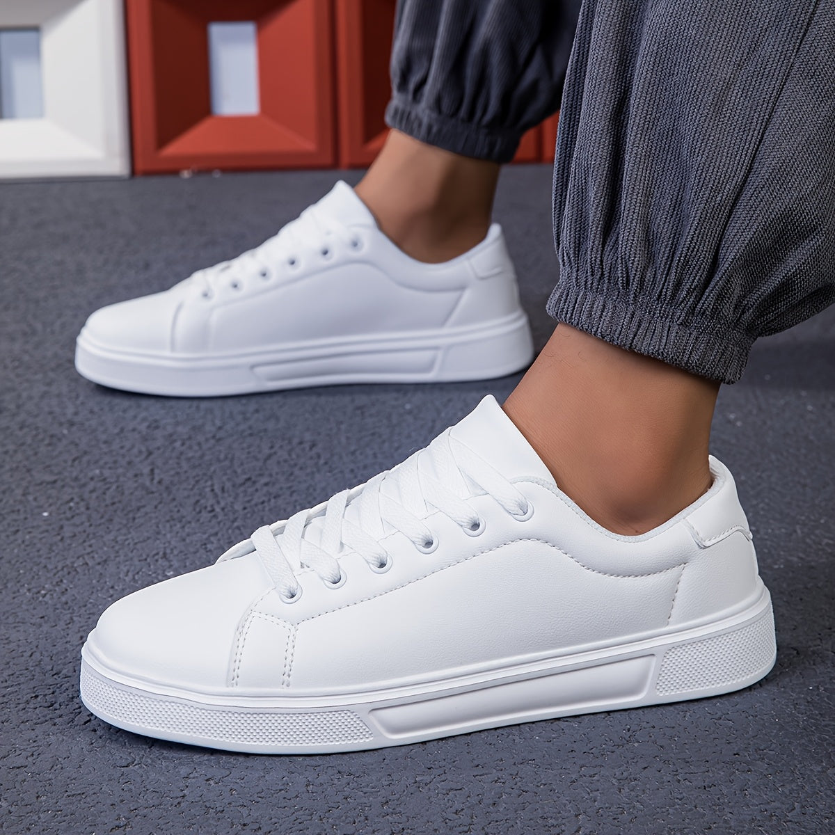[Sneakers] Men'S Shoes 2025 Spring New White Shoes Breathable Sports Leisure Trendy Casual Shoes Hot Style