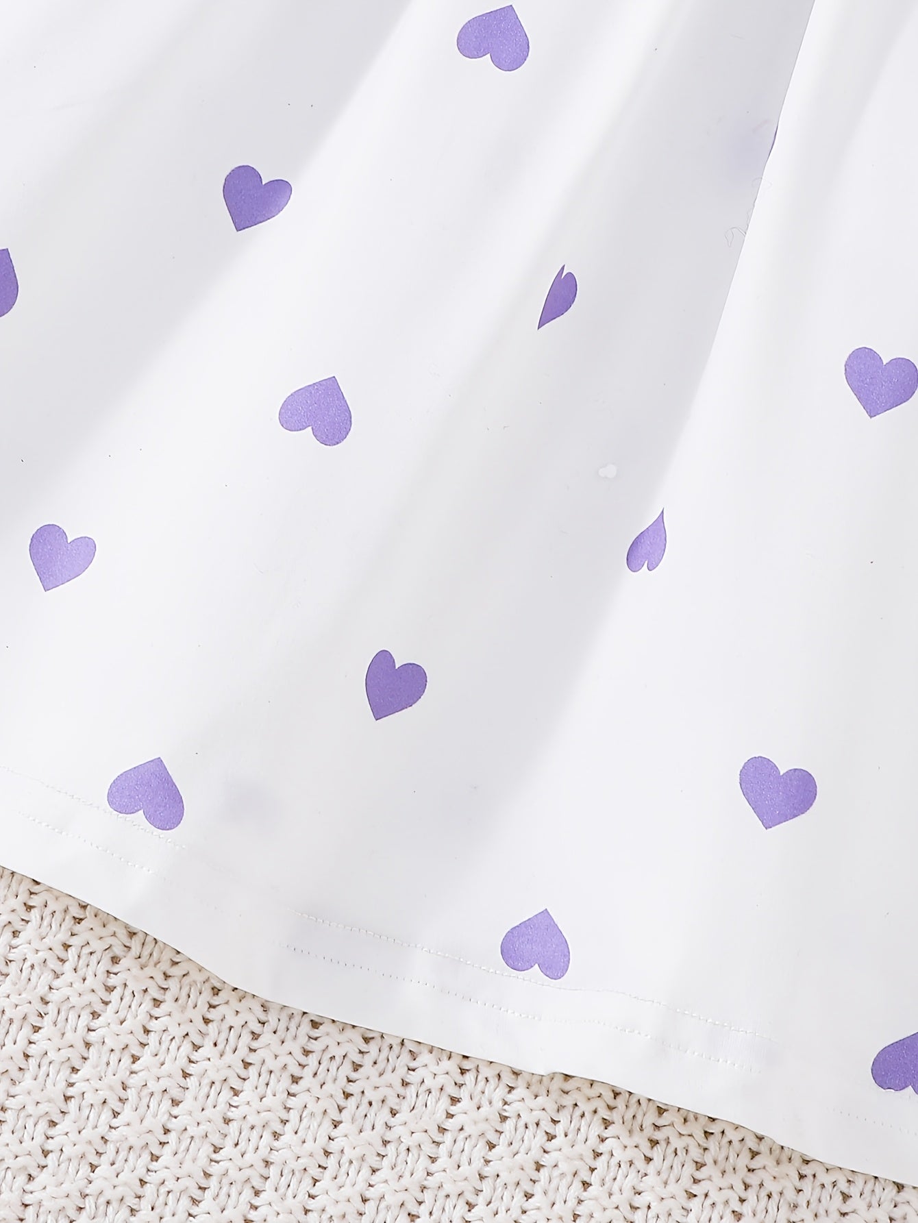 3pcs Girls' Summer Dress Strap Skirt Set | Purple Floral Print, Solid Color Style, and Heart Wave Dot Pattern - Casual Knitted Fabric, Midi Length, Sleeveless