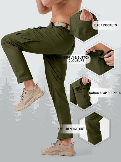 31' Men's Work Pants Cargo Pants Loose Casual Multi Pockets Outdoor Pants Color Block Straight Leg Cargo Pants with 8 Pockets